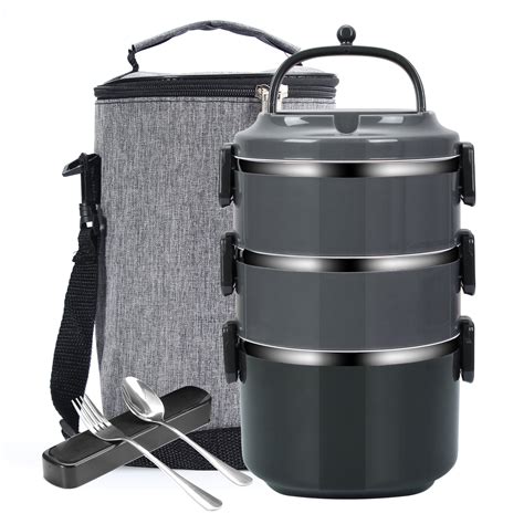 lunch box steel with bag|steel lunch box 4 containers.